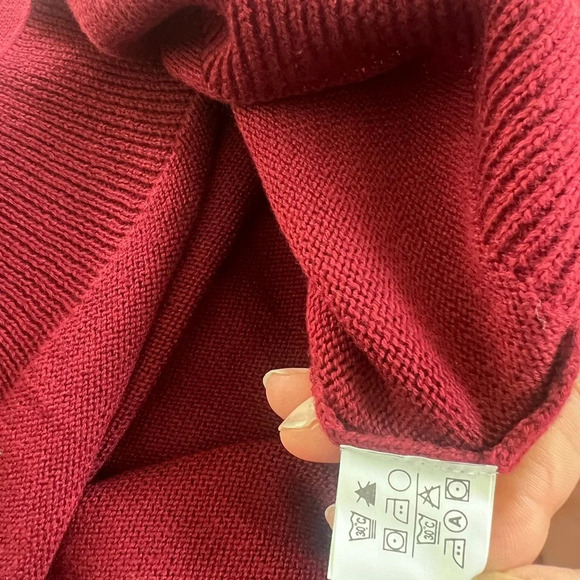 Ralph Lauren Chaps Men’s Large Burgundy 100% Cotton Crew Neck Navy / Gray NWOT - Picture 7 of 15